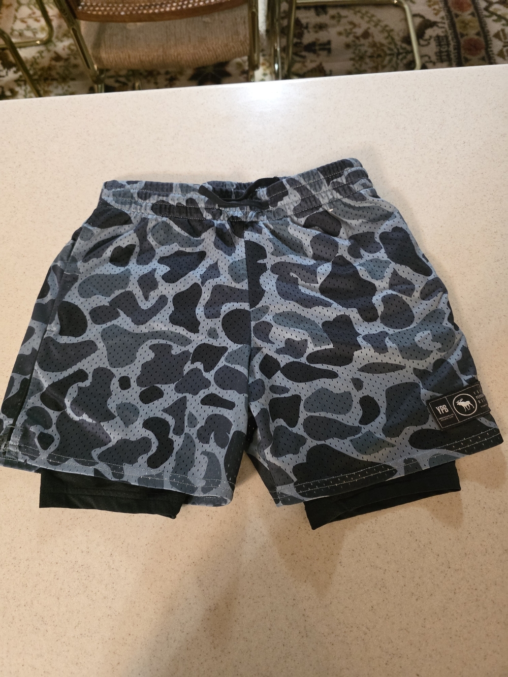 Abercrombie KidsBlue Camo Athletic Shorts with Inner Liner